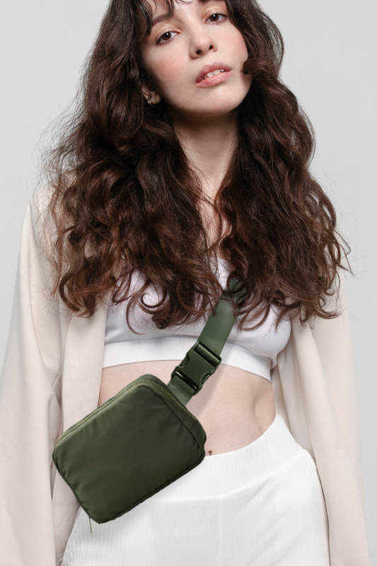 Solid Nylon Sling Bag / Fanny Pack / Belt Bag