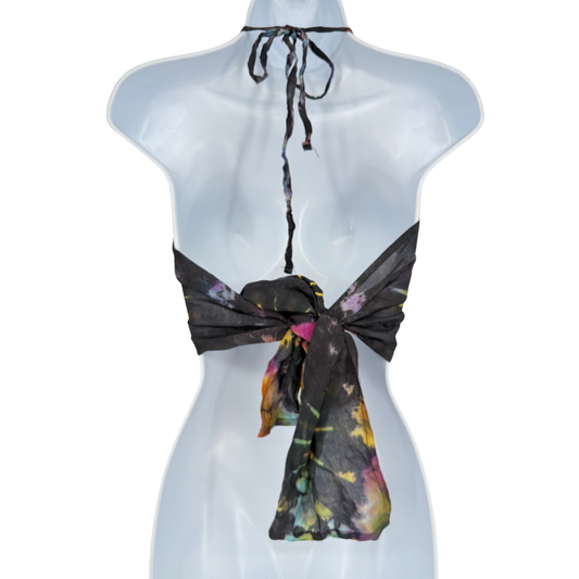 Black Rainbow Tiedye Halter Top