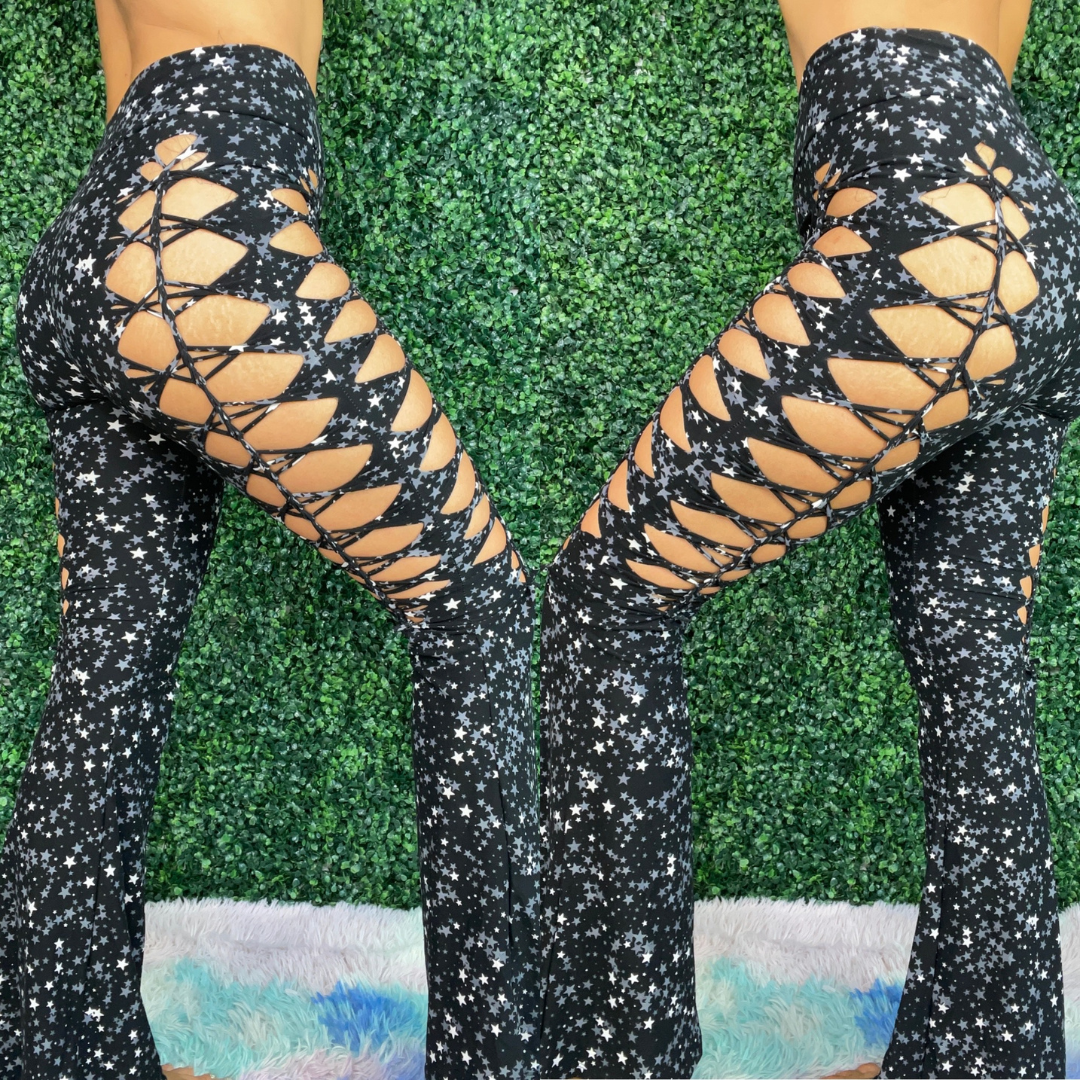 Star Print Weaved Flares