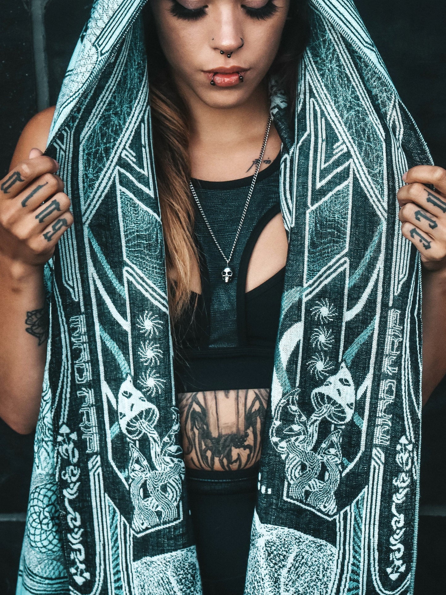 RESTOCKED ✦ GOLDEN TEACHERS V1 • AQUAMARINE • Festival Shawl/Scarf