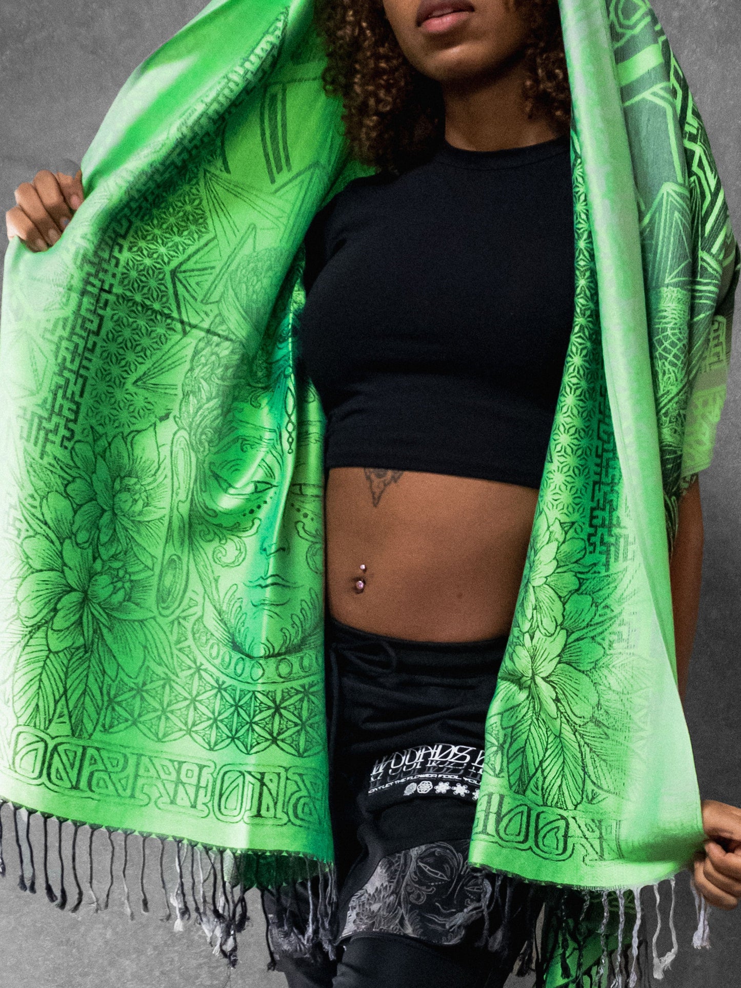 WOUNDS TO WISDOM • Yantrart x Rage Nation • UV-Reactive Gradient Shawl