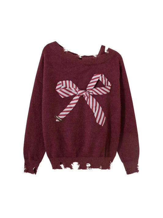 'Celebrate‘ Holiday Christmas Off Shoulder Sweater