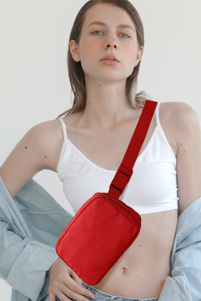 Solid Nylon Sling Bag / Fanny Pack / Belt Bag