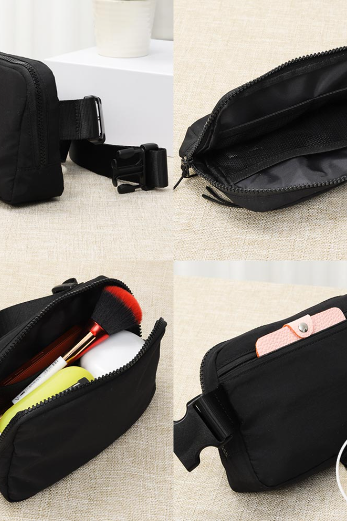 Solid Nylon Sling Bag / Fanny Pack / Belt Bag