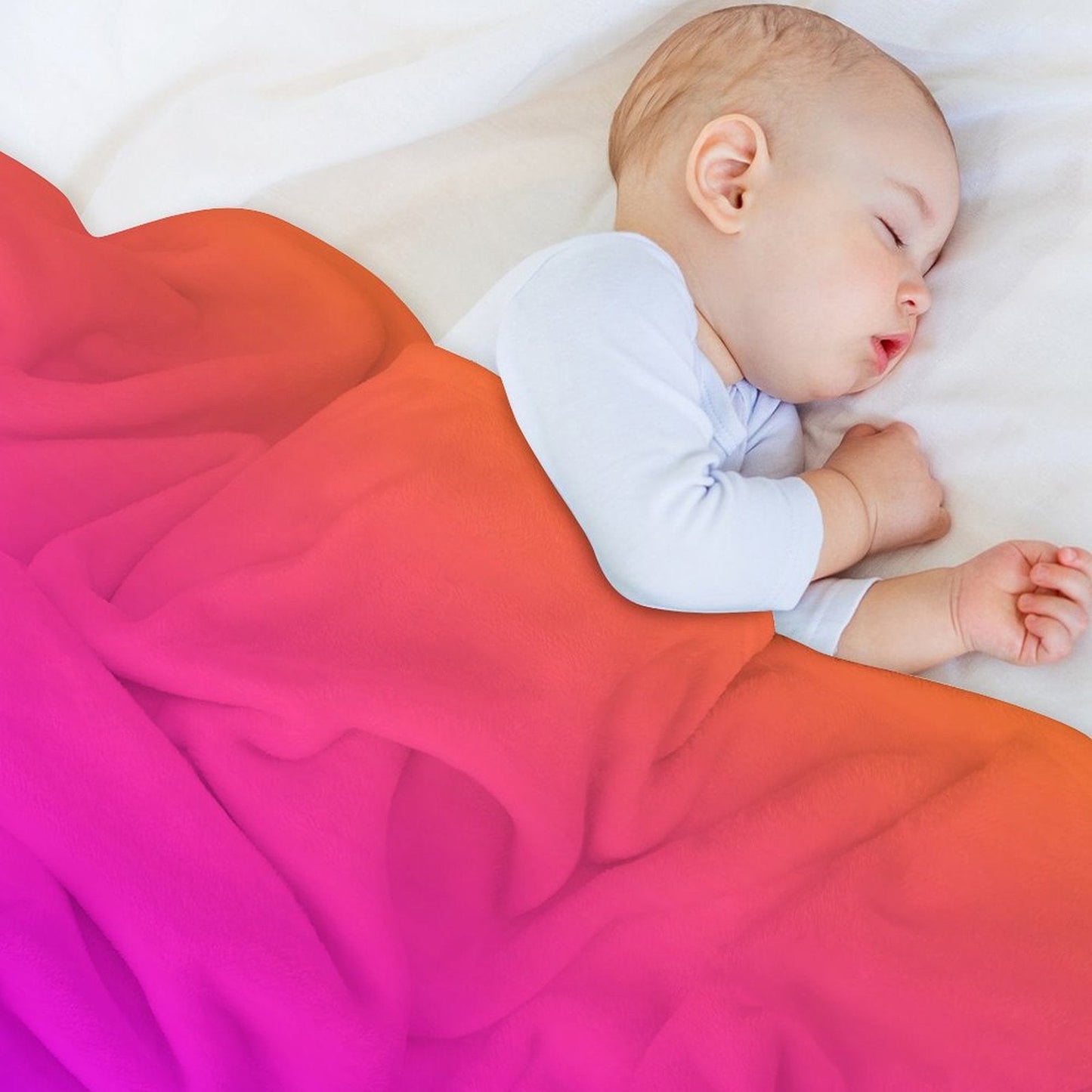 Blue Purple Orange Aqua Ombre Throw Blanket