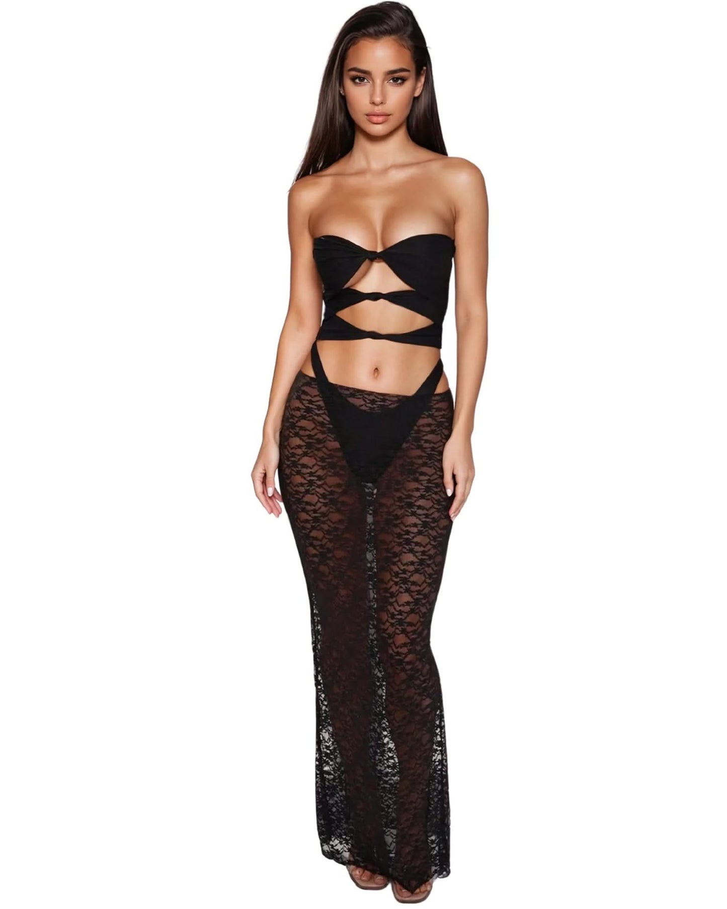 Strapless Bikini and Skirt Set - Sexy Summer Swimwear