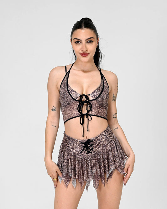 Leopard Luxe Mini Skirt