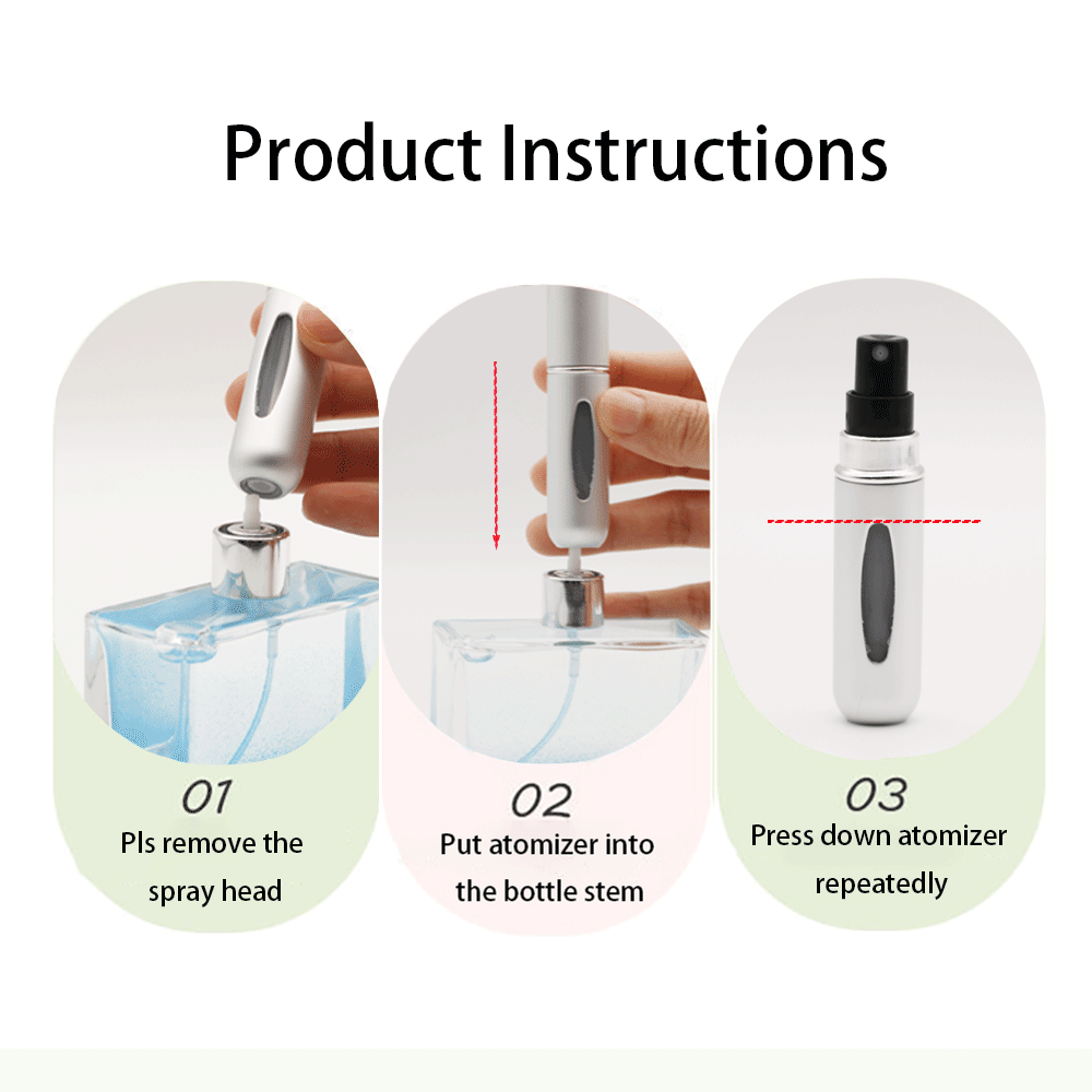 2 Pack: Refillable Travel Perfume Bottles