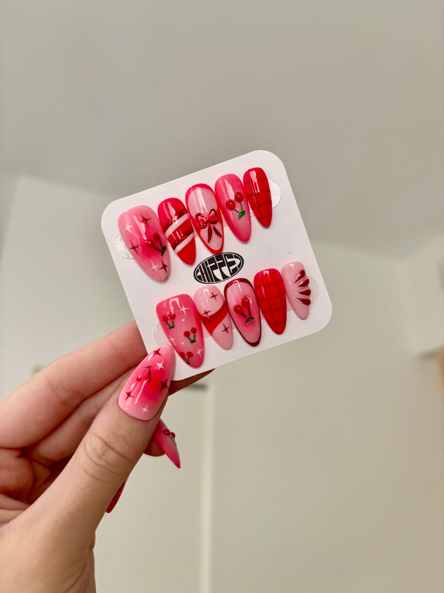 Cherrysh Me 🍒 NFC Nails That Share Your Socials