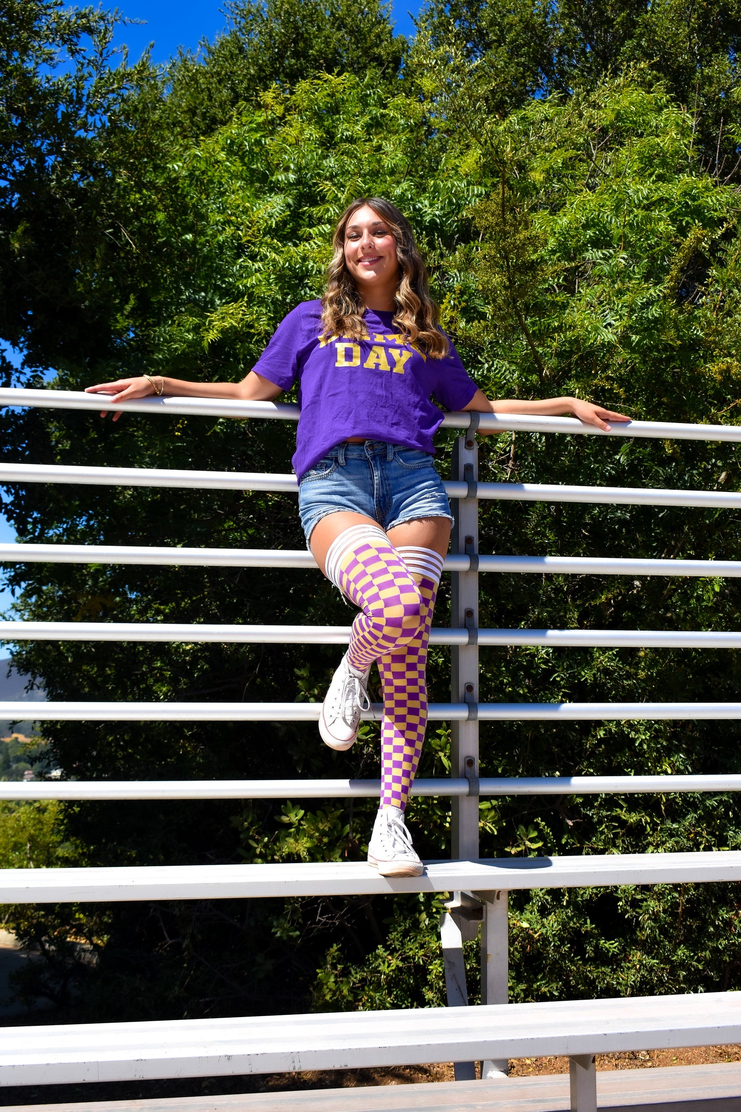 Game Day! - Purple & Gold Thigh-Highs