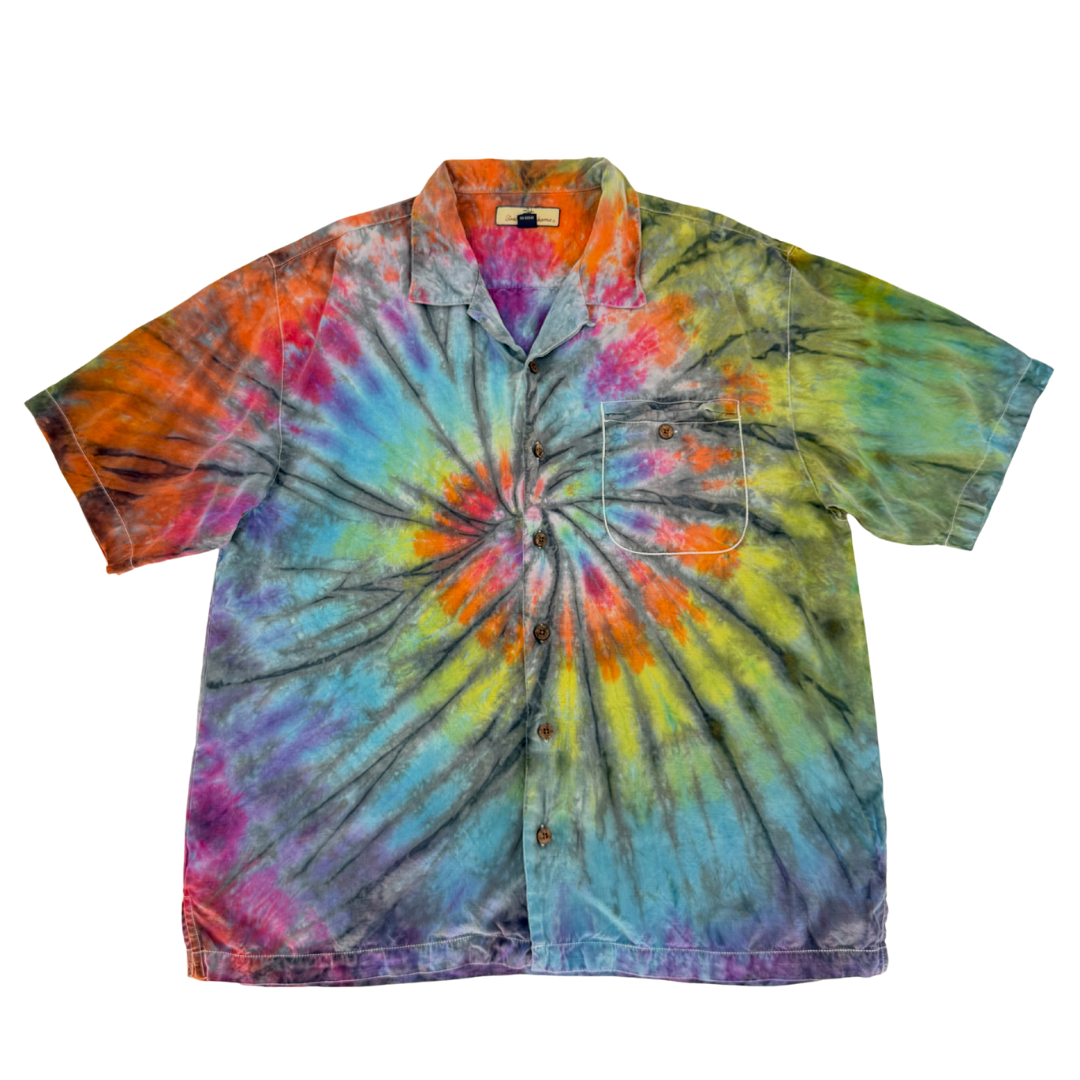 Rainbow Tiedye Men’s Button Up
