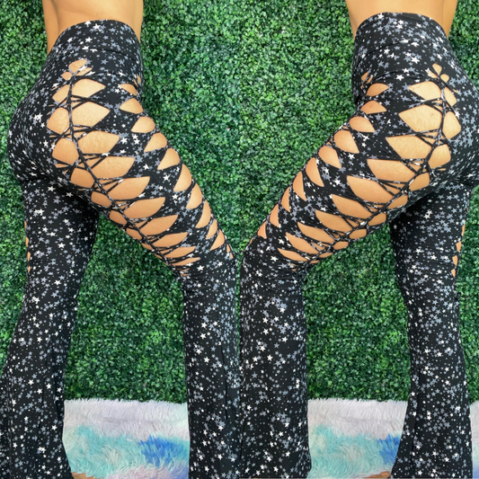 Star Print Weaved Flares