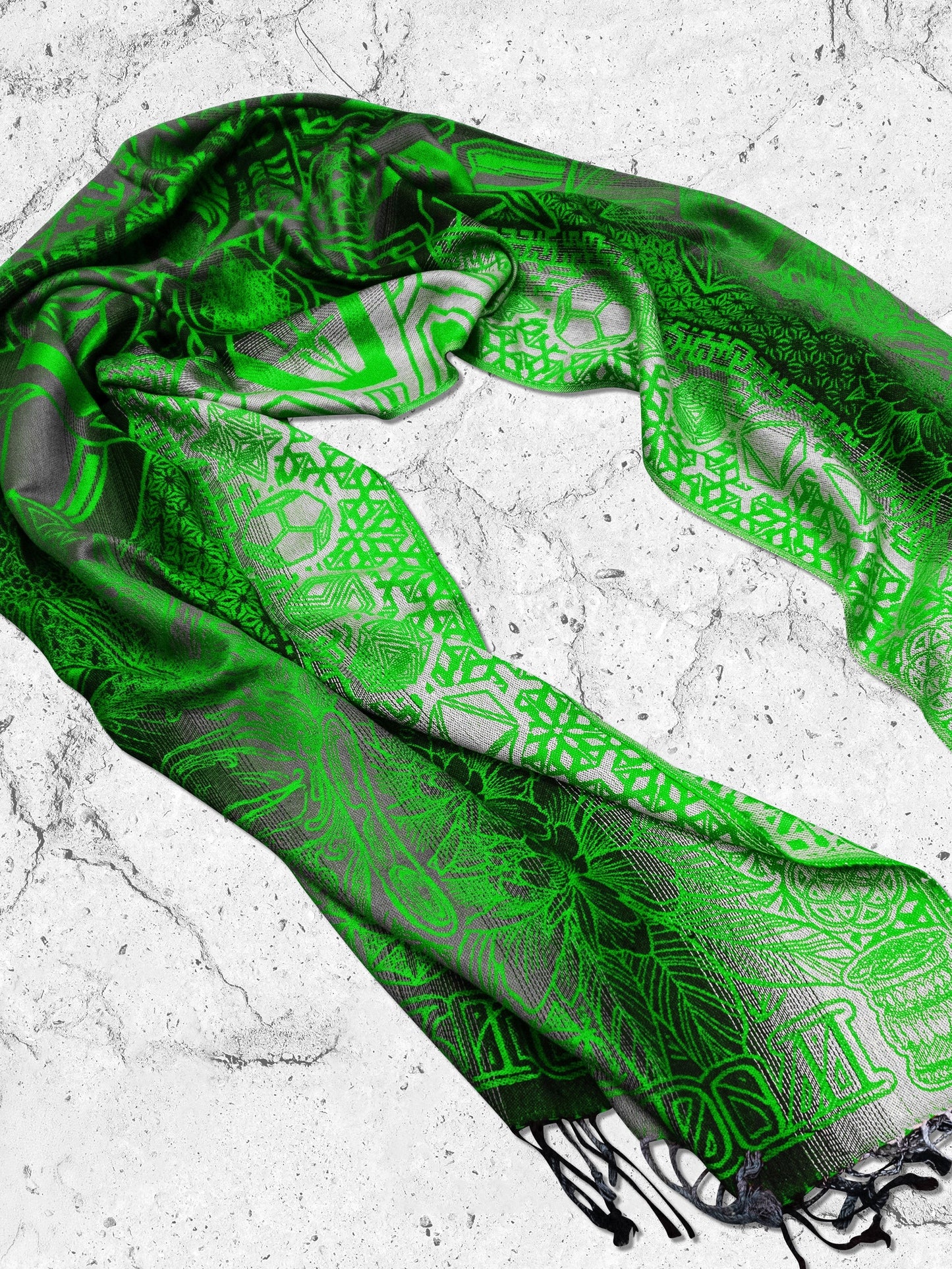 WOUNDS TO WISDOM • Yantrart x Rage Nation • UV-Reactive Gradient Shawl