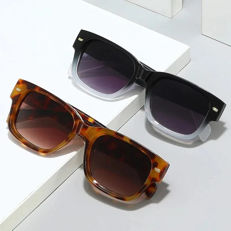 Vintage Square Rivet Sunglasses - Fashion Gradient Shades UV400