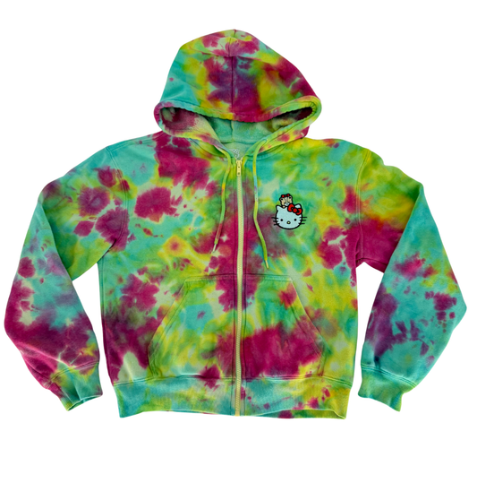 Tiedye Hello Kitty Zip Up Hoodie