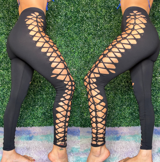Black Weaved Leggings
