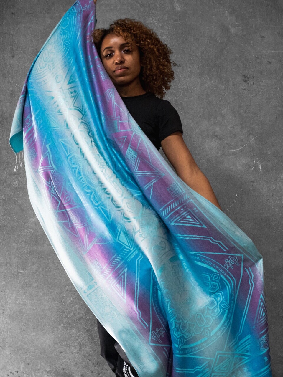 TEAL AMETHYST DHARMA • Reversible Festival Shawl/Scarf