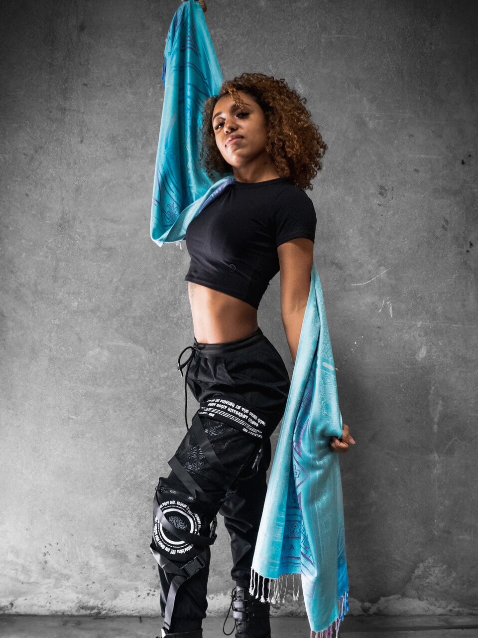 TEAL AMETHYST DHARMA • Reversible Festival Shawl/Scarf