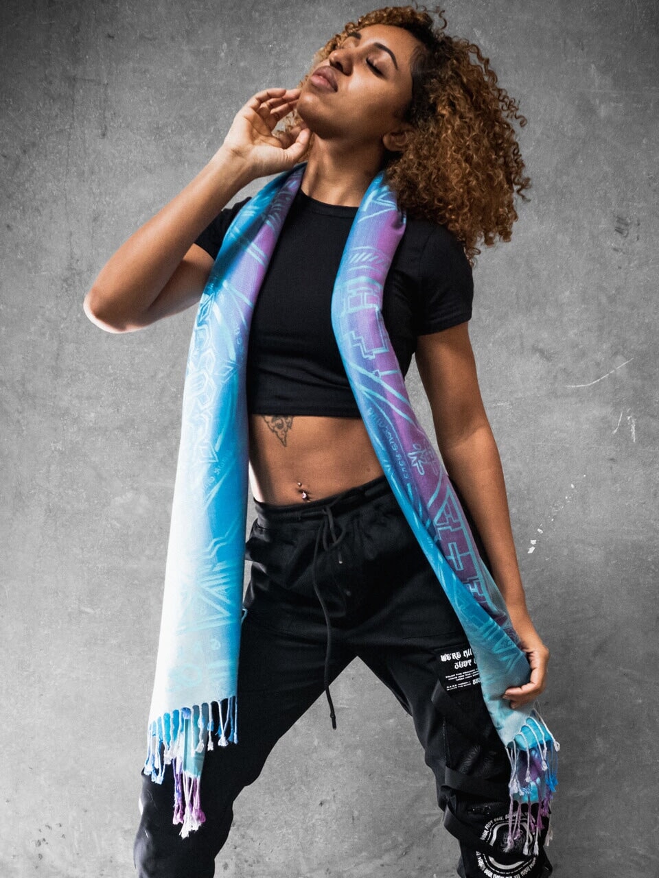 TEAL AMETHYST DHARMA • Reversible Festival Shawl/Scarf