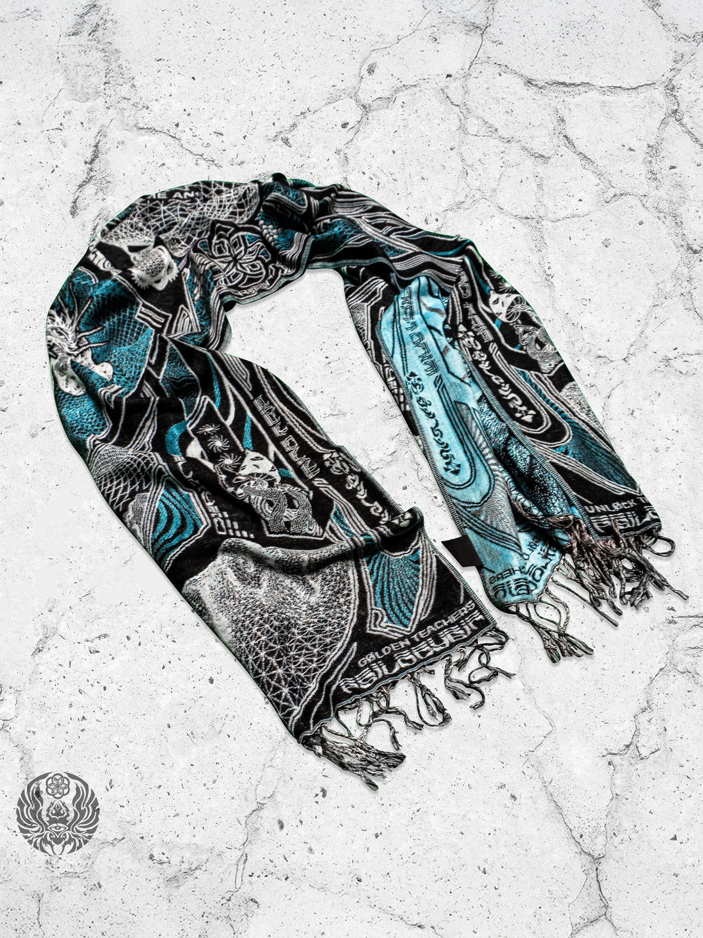 RESTOCKED ✦ GOLDEN TEACHERS V1 • AQUAMARINE • Festival Shawl/Scarf