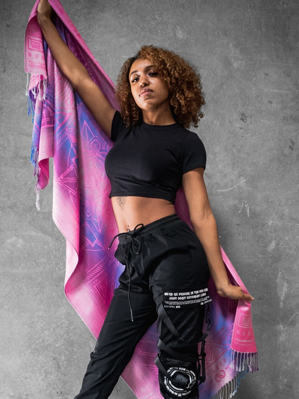 PINK AMETHYST DHARMA • Reversible Festival Shawl/Scarf