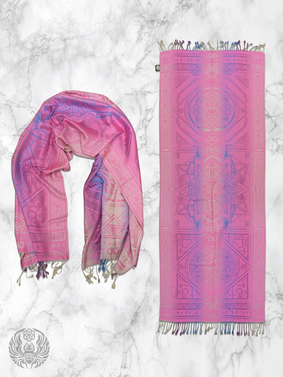 PINK AMETHYST DHARMA • Reversible Festival Shawl/Scarf