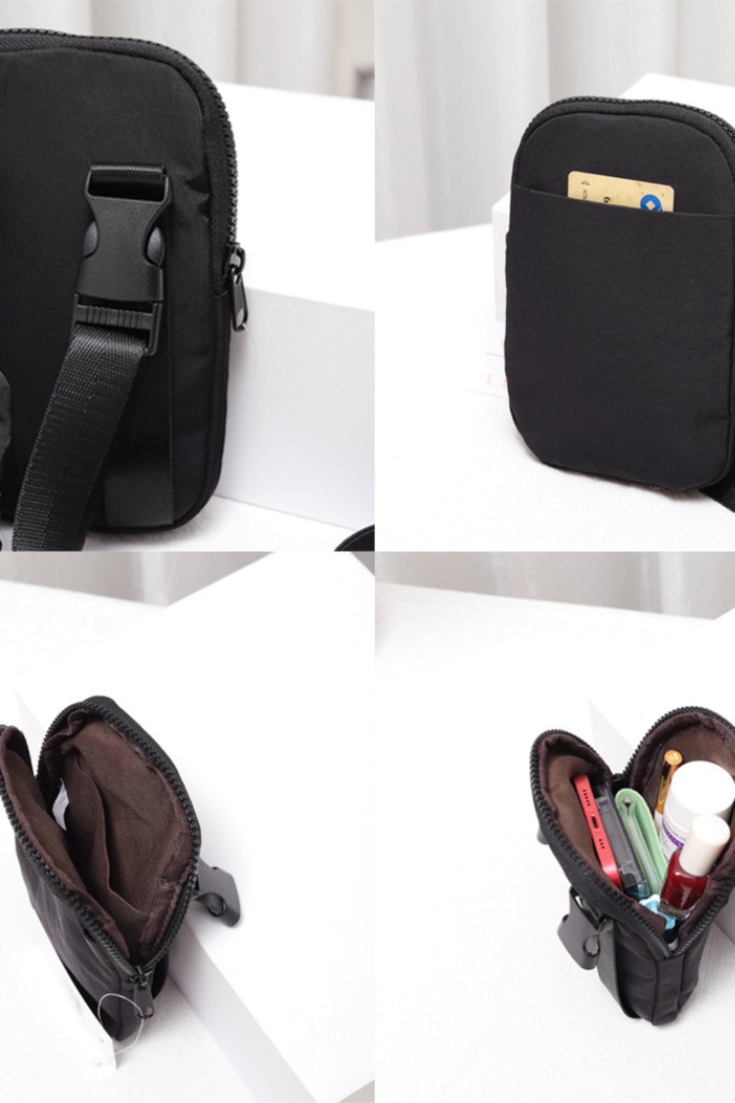 Solid Nylon Sling Bag / Fanny Pack / Belt Bag