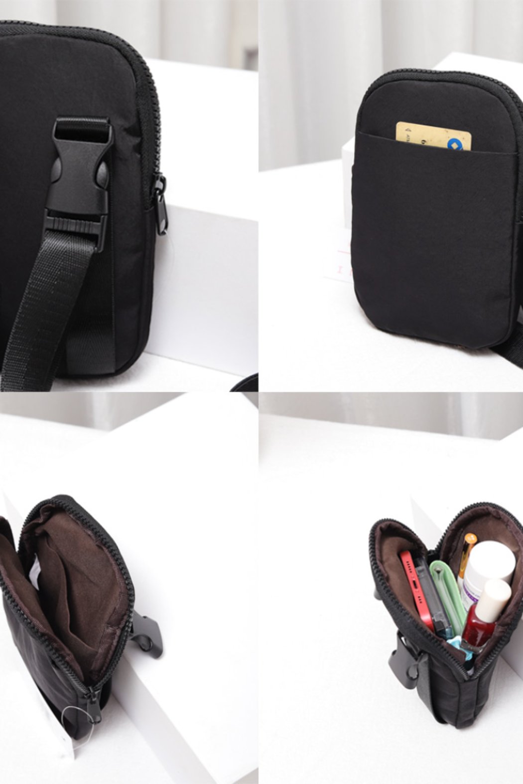 Solid Nylon Sling Bag / Fanny Pack / Belt Bag