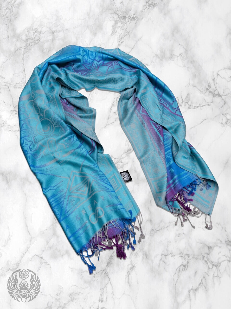 TEAL AMETHYST DHARMA • Reversible Festival Shawl/Scarf