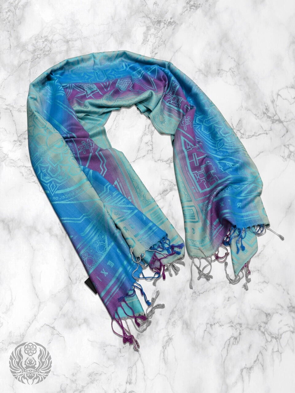 TEAL AMETHYST DHARMA • Reversible Festival Shawl/Scarf