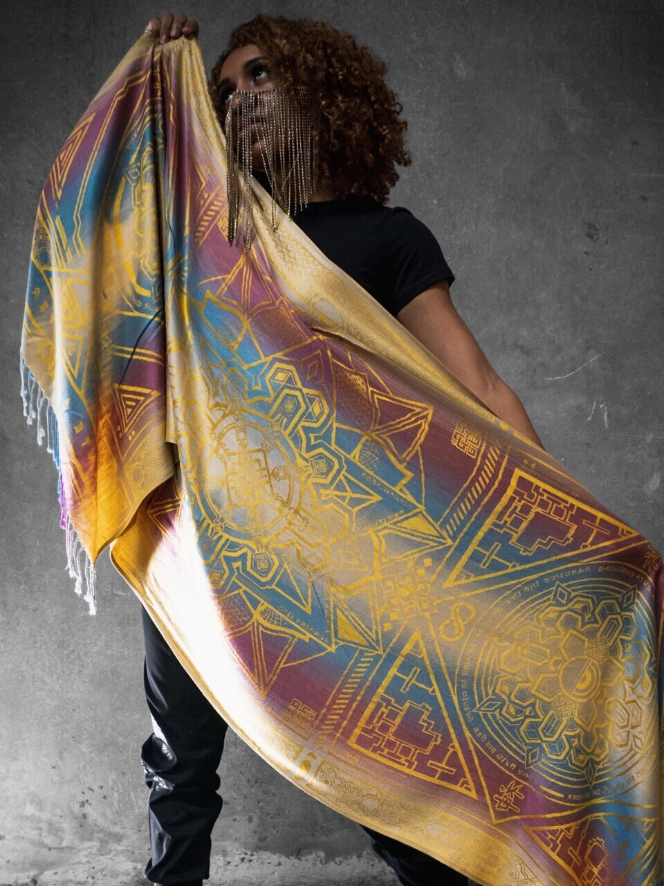 YELLOW AMETHYST DHARMA • Reversible Festival Shawl/Scarf