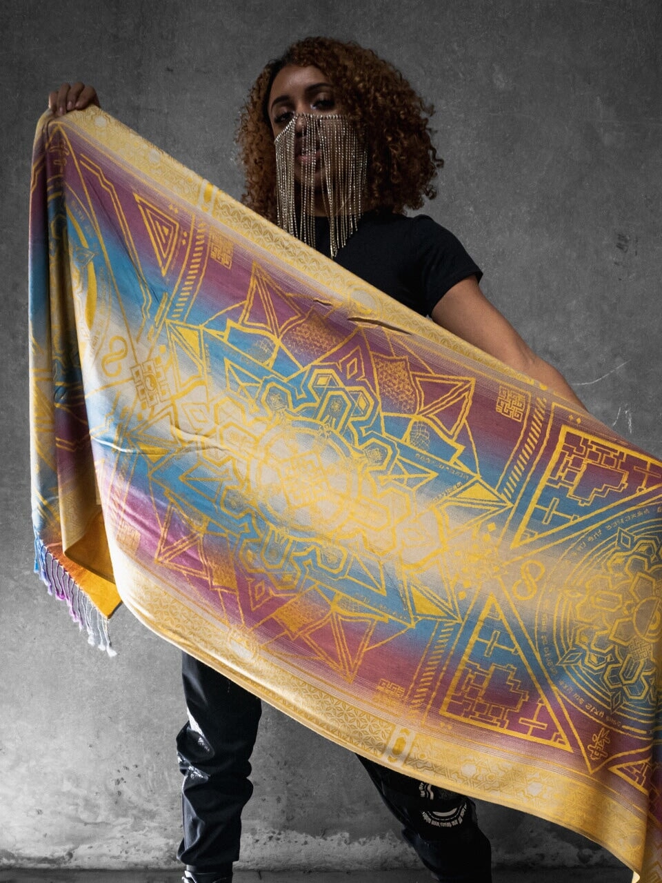 YELLOW AMETHYST DHARMA • Reversible Festival Shawl/Scarf