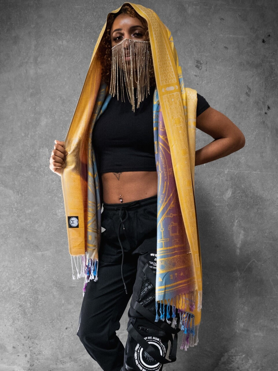 YELLOW AMETHYST DHARMA • Reversible Festival Shawl/Scarf